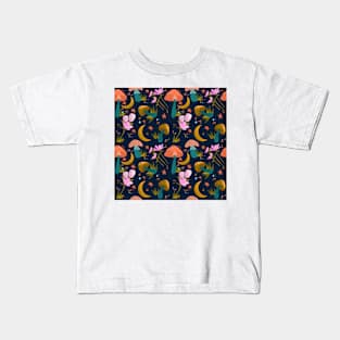 Mushrooms and Flowers Kids T-Shirt